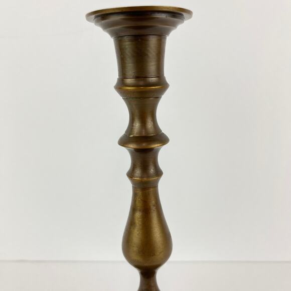 Vintage Single 8.5" Solid Brass Candlestick Holder - Picture 3 of 6